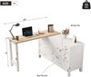 Schreibtisch mit 7 Schubladen, Spanplatte in Eichenoptik, flexibler Homeoffice Tisch, L-förmiger Computertisch Bild 4