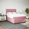 vidaXL Boxspringbett mit Matratze Rosa 160x200 cm Samt 3293271 Bild 4