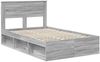 vidaXL Bettrahmen Graues Sonoma 135 x 190 cm Massives Kiefernholz 3409772 Bild 4