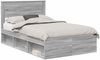 vidaXL Bettrahmen Graues Sonoma 135 x 190 cm Massives Kiefernholz 3409772 Bild 2