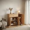 Design Sideboard JERRY 90 x 75 x 30 cm | Schränkchen mit 1 Schublade 3 Türen | Moderne Schlafzimmer Kommode | Anrichte Esszimmer | Schmaler Schuhschrank mit Schublade Bild 4