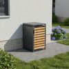 STEELSØN 'Kestra' Mülltonnenbox 1er 240 Liter, anthrazit mit Holzoptik, Mülltonnenverkleidung aus Stahl, wetterfest, 116x80x69 cm, Müllbox für 1 Tonne Bild 2