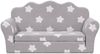 vidaXL Kinder-Schlafsofa 2-Sitzer Hellgrau mit Sternen Weicher Plüsch 357058 Bild 3