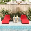 vidaXL Sonnenliege mit Kissen 2 pcs Rot Massivholz Akazie 4107099 Bild 3
