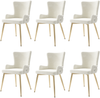 Esszimmerstuhl 6er-Set aus Samt in Beige mit Metallbeinen (H 85 x T 55 x B 47 cm) – modernes Design Bild 3