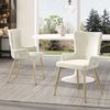 Esszimmerstuhl 6er-Set aus Samt in Beige mit Metallbeinen (H 85 x T 55 x B 47 cm) – modernes Design Bild 2