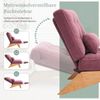 LVHOM Relaxsessel mit liegefunktion, Loungesessel mit Lendenkissen und ausziehbarer Fußstütze, Massivholzgestell, verstellbarer Rückenlehne, ohne Armlehnen, Weinrot Bild 3