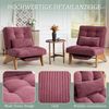 LVHOM Relaxsessel mit liegefunktion, Loungesessel mit Lendenkissen und ausziehbarer Fußstütze, Massivholzgestell, verstellbarer Rückenlehne, ohne Armlehnen, Weinrot Bild 4