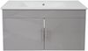 Waschbecken + Unterschrank HWC-D16, Waschbecken Waschtisch, hochglanz 90cm ~ grau Bild 3