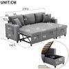 Merax Schlafsofa mit Schlaffunktion, L-förmiges Sofa, moderne Design-Polstermöbel, Sofa-Chaiselongue mit Stauraum, mit Taschenbecherhalter, Wohnzimmer-Schlafsofa, links und rechts austauschbare Chaiselongue, Dunkelgrau Bild 4