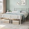 Yaheetech Metallbett 140x200 cm Minimalistischer Bettrahmen mit Kopfteil Gästebett mit Lattenrost für Schlafzimmer Gästezimmer 32cm Höhe unter dem Bett Weiß Bild 2
