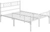 Yaheetech Metallbett 140x200 cm Minimalistischer Bettrahmen mit Kopfteil Gästebett mit Lattenrost für Schlafzimmer Gästezimmer 32cm Höhe unter dem Bett Weiß Bild 4