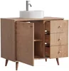 Vente-unique - ZARENO Waschbeckenmöbel Holz, Platte Beige - B 50 cm x H 80,5 cm x L 93 cm Bild 4