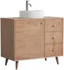 Vente-unique - ZARENO Waschbeckenmöbel Holz, Platte Beige - B 50 cm x H 80,5 cm x L 93 cm Bild 3