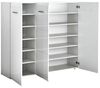 Lomadox Schuhschrank DANARO-01 Schuhkommode Schrank Flur, weiß Hochglanz, 3-türig, 134/120/37 cm Bild 4
