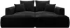 Vente-unique - PINETA Sofa Samt Schwarz - B 180 cm x H 67 cm x L 230 cm Bild 2