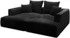 Vente-unique - PINETA Sofa Samt Schwarz - B 180 cm x H 67 cm x L 230 cm Bild 3