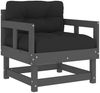 vidaXL Gartenstühle mit Kissen 2 Stk. Grau Massivholz Kiefer 825445 Bild 3
