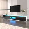 Merax Lowboard mit LED und Klapptüren, freistehend/hängend, TV-Schrank hochglanz,TV-Board Scandi,Breite:180cm Bild 3