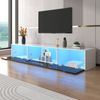 Merax Lowboard mit LED und Klapptüren, freistehend/hängend, TV-Schrank hochglanz,TV-Board Scandi,Breite:180cm Bild 2