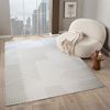 Vimoda Designteppich hoch/tief Motiv, Kurzflor Teppich Creme, Uni, Rechteckig, Höhe: 10 mm, Teppich Boho Design, Wohnzimmer, Schlafzimmer& Küche Bild 2