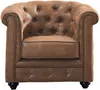 Vente-unique - CHESTERFIELD Sessel StoffStoff Braun - B 78 cm x H 72 cm x L 82 cm Bild 4
