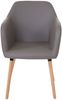 Esszimmerstuhl Malmö T381, Stuhl Küchenstuhl, Retro 50er Jahre Design ~ Kunstleder, taupe-grau, helle Beine Bild 2
