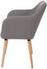 Esszimmerstuhl Malmö T381, Stuhl Küchenstuhl, Retro 50er Jahre Design ~ Kunstleder, taupe-grau, helle Beine Bild 3