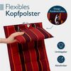 Beautissu Hochlehnerauflage Premium Hochlehner Auflage Kopfpolster Sun Sun-HL, 120x50cm, Rot, Mit Kopfpolster, rutschfest & robust – Befestigungsbänder, UV 5 Bild 4