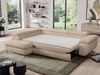 Ecksofa, L-form mit Schlaffunktion, verstellbaren Kopfstützen, Bettkasten - PEDRO - Beige Plüsch - Topper T25 - links Bild 5