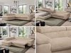 Ecksofa, L-form mit Schlaffunktion, verstellbaren Kopfstützen, Bettkasten - PEDRO - Beige Plüsch - Topper T25 - links Bild 2