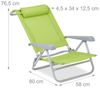 Relaxdays Liegestuhl mit Nackenkissen, Textilene, Stahl, grün, 38,5 x 58 x 112 cm Bild 4