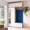 Garderoben-Set Aura Version 9: Kleiderschrank mit Polsterpaneelen, Schuhschrank Flur und Eingangsbereich (weiß/Artisan-Eiche /Trinity 31), 225 x 40 x 140 cm Bild 3