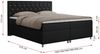Boxspringbett Doppelbett Polsterbett Kunstlederbett mit Bettkasten - ROMA - 160x200cm - Schwarz Kunstleder - H4 Bild 5