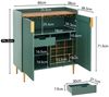 HOLTICO Weinschrank Multifunktionaler Bar-Schrank, moderner Kaffeetresen-Schrank (1-St) mit 9 Flaschenregalen, 6 Glas-Halterungen, Schublade & Regalen Bild 2