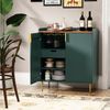 HOLTICO Weinschrank Multifunktionaler Bar-Schrank, moderner Kaffeetresen-Schrank (1-St) mit 9 Flaschenregalen, 6 Glas-Halterungen, Schublade & Regalen Bild 4