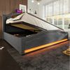 TavilaEcon Boxspringbett Doppelbett mit Stauraum, LED-Beleuchtung und USB-C-Ladeanschluss (1-St), Metallfüße für hohe Belastbarkeit, Samt, ohne Matratze Bild 3