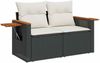vidaXL 6-tlg. Garten-Sofagarnitur mit Kissen Schwarz Poly Rattan 3327584 Bild 4