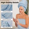 Badetuch-Set 4 Stk. 68x137 cm Weich Saugfähig Schnell Trocknend Blau Bild 3