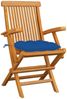 vidaXL Gartenstühle mit Blauen Kissen 6 Stk. Massivholz Teak 3062566 Bild 2