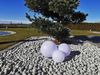 TRANGO LED Gartenleuchte, Farbwechsel, 3er Set SO-202530 IP44 LED-Solarleuchte in 20/25/30cm Durchmesser Weiß matt mit 3000K warmweiß LED & RGB Farbwechsel LED *SNOWY* Solarkugel Leuchte Leuchtkugel, Außenleuchte, Kugellampe, Gartenleuchte Bild 2