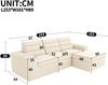 Merax Modulares L-förmiges Ecksofa, 3-Sitzer Sofa, Wolkensofa, frei kombinierbar, ideal für Wohnzimmer und Apartments, kein Aufbau nötig,aus Cordstoff, beige Bild 4