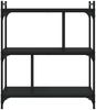 Bücherregal | Standregal 3 Böden Schwarz 76x32x88 cm Holzwerkstoff Bild 4