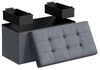 Songmics Storage Ottoman, Foldable Velvet Storage Bench, 2 Extra Storage Boxes, 15 x 30 x 15 Inches, 660 lb Load Capacity, for Entryway, Living Room, Bedroom, Slate Gray LSFDE247G01 Bild 2