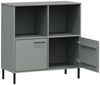 vidaXL Bücherregal OSLO mit Metallbeinen Grau 90x35x90,5 cm Massivholz 351016 Bild 5
