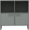 vidaXL Bücherregal OSLO mit Metallbeinen Grau 90x35x90,5 cm Massivholz 351016 Bild 4