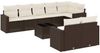 vidaXL 9-tlg. Garten-Sofagarnitur mit Kissen Braun Poly Rattan 3251570 Bild 2