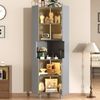 Eckschrank mit LED Beleuchtung, App gesteuert, Lack Spanplatte, 2 Türen + Regal, platzsparend, Kippsicherung, Aufbewahrungsschrank,Grau Bild 4