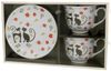 DUO ANIMALS 2er-Set Tassen 250 ml ETNO CATS mit Untertassen, New Bone China Porzellan Bild 4