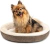 lionto Hundebett in weichem Doughnut-Design mit Plüsch & Anti-Rutsch-Boden, Bezug waschbar, 55 cm Durchmesser, braun Bild 1